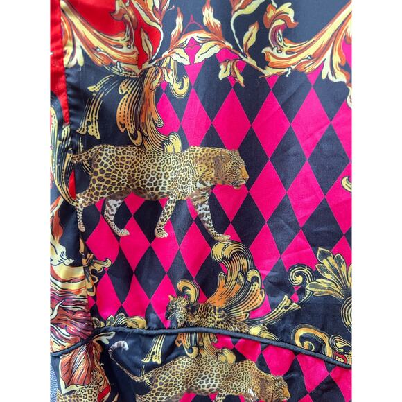 Jade London Palazzo Pants Sz L Animal Print Side Pockets Zip Front Closure - Picture 3 of 11